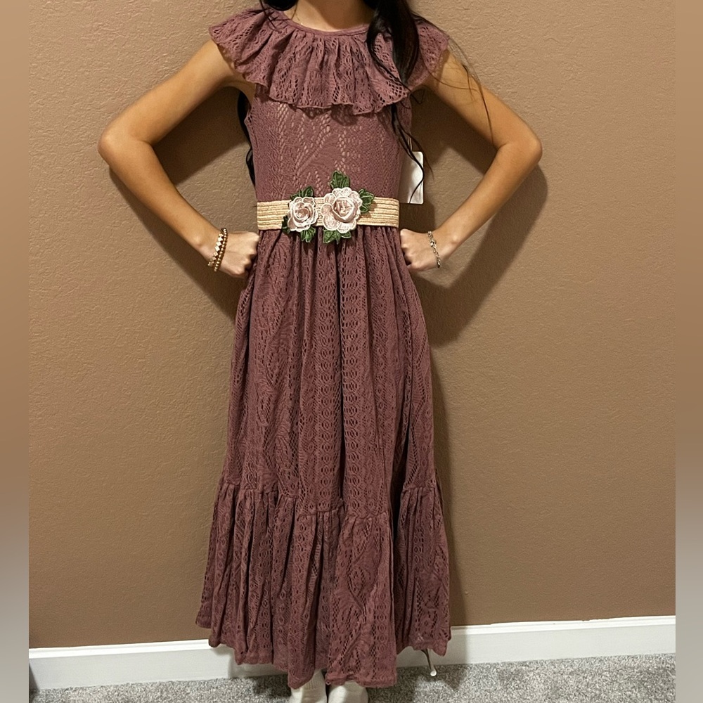 Joyfolie Pink Ruffled Tiered Sundress for Wedding Guest